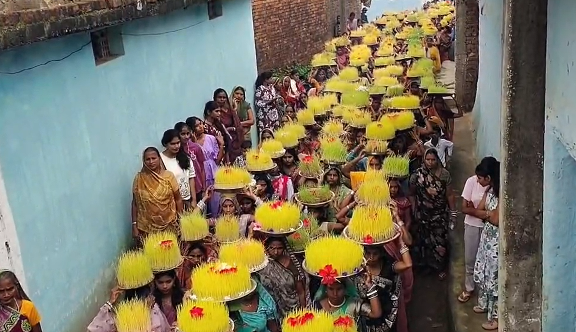 भोजली पर्व पर निकली शोभायात्रा, प्रतियोगिता के विजेताओं को किया गया सम्मानित