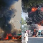 हरियाणा के बहल में केमिकल टैंकर में लगी भीषण आग, कई दुकानें जलकर राख
